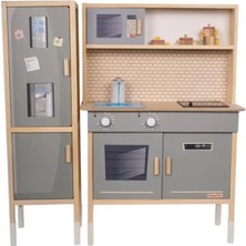 Vera Concept Store Ahşap Buzdolaplı Sulu Mutfak Seti - Yeşil Led'li Ocağı & Çalışan Musluğu ile Birlikte