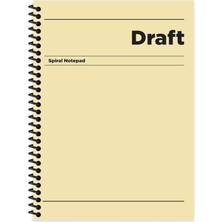 Vera Concept Store Çizgili Sert Kapak Spiralli Draft Defter Sarı 17X24