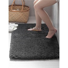 Vera Concept Store Su Emici Banyo Ayak Halısı Havlusu Pofuduk Kaymaz Yıkanabilir Tüylenmez 40 x 60 Antrasit