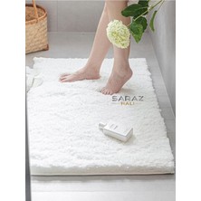 Vera Concept Store Su Emici Banyo Ayak Halısı Havlusu Pofuduk Kaymaz Yıkanabilir Tüylenmez 40 x 60 Beyaz
