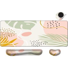 Vera Concept Store Klavye Mouse Pad Seti, Genişletilmiş Oyun Mouse Pad+Ergonomi Klavye Bilek Dinlenme Desteği, Hafıza Köpüğü, Kolay Yazma Ağrı Kesici, 3 Adet Xxl Ultra K