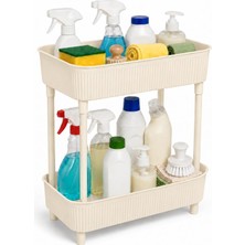 Vera Concept Store Iki Katlı Raf Mutfak Banyo Düzenleyici, Tezgah Evye Lavabo Altı Üstü Organizer, 2 Kat Dolap Içi Depolama Rafı (Bej)