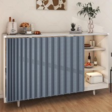 Vera Concept Store Mavi Su Geçirmez Mutfak Dolabı Perdeleri - Banyo Için Kısa Toz Geçirmez Perdeler ve Sürgülü Ra ile Çok Fonksiyonlu Kullanım (Boyut: G: 70 x Y: 90 Cm)