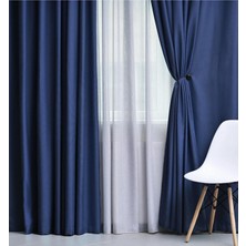 Vera Concept Store Deco Perde Blackout (Karatma) Lacivert Güneşlik Pilesiz Extraforlu Düz Dikim Lacivert 120 x 270