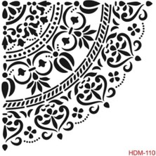 Vera Concept Store Mandala Köşe Stencil (Şablon) 25X25 cm Beyaz Tek Ebat