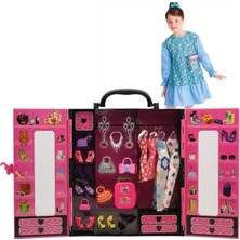 Vera Concept Store Çantalı Giysi Dolabı 30 Parça Gardrobu Giyinme Odası, Pembe