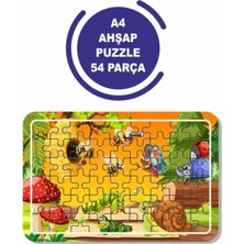 Vera Concept Store Baskı Atölyesi Sevimli Hayvanlar A4 54 Parça Ahşap Puzzle Pzl 1035