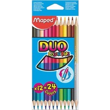 Vera Concept Store Duo Color'peps Kuru Boya Kalemi, 12'li Set, 24 Renk