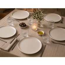 Vera Concept Store Gourmet Düz Porselen Servis Tabağı, 25 Cm, Iç Mekan Kullanımı Için