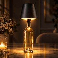Vera Concept Store Şişe Tipi LED Masa Lambası(Şişe Dahil Değildir), 3 Işık Seçenekli Dokunmatik Dekoratif Aydınlatma, USB Şarjlı Kablosuz Masa Lambası, LED-L200