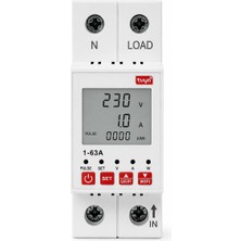 Vera Concept Store Etk-M1 Wifi Monofaze Voltaj, Akım ve Kaçak Akım Koruyucu, 63 A, LCD Enerji Göstergesi, Tuya/smart Life, Dın Ray