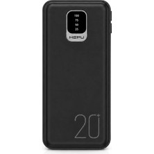 Vera Concept Store Titan Series HP-TP02S 20.000 Mah Dahili Entegre Kablolu Hızlı Şarj Powerbank – Qualcomm Quick Charge 3.0 LED Göstergeli Taşınabilir Şarj Cihazı (Siyah