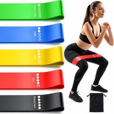 Vera Concept Store 5'li Direnç Bandı Seti, Fitness Egzersiz Lastiği, Pilates Yoga Squat Kalça Bacak Spor Bandı, Farklı Sertlik Seviyelerinde Antrenman Lastiği