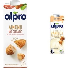 Vera Concept Store Şekersiz Badem Bitki Bazlı Içecek 1 L ve Alpro Badem Vanilya Bitki Bazlı Içecek 1l