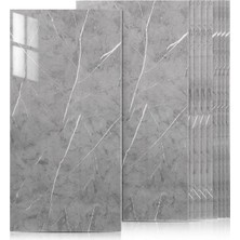 Vera Concept Store Ukab Dekor 30X60 cm Kendinden Yapışkanlı Gri Dekoratif Esnek Köpük Pvc Mermer Panel (10 Adet) Gri 30 x 60