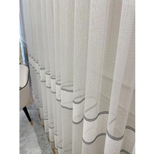 Vera Concept Store Modern Zırh Görünümlü Ekru 1/3 Sık Pileli Tül Perde Apm, Beyaz, 100 x 270