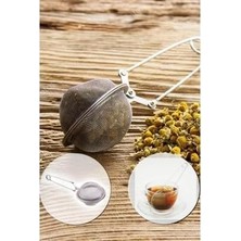 Vera Concept Store 304 Kalite Paslanmaz Çelik Bitki Çayı Demleme Süzgeci Maşalı Çay Süzgeci 18-10 Krom Çelik