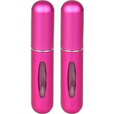 Vera Concept Store Taşınabilir Parfüm Şişesi, 2'li Set, Cam Göstergeli (Mat Pembe)