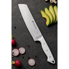 Vera Concept Store Sürmene Serisi Santoku Mutfak Şef Bıçağı Beyaz Verzalit Sap Et Ekmek Sebze Salata Şef Bıçak HDS-158