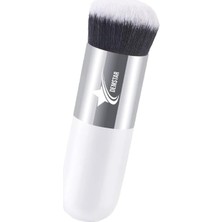 Vera Concept Store Professional Make-Up Luxury Kabuki Fondöten Pudra ve Allık Makyaj Fırçası (White-Grey Standart Hair Series)