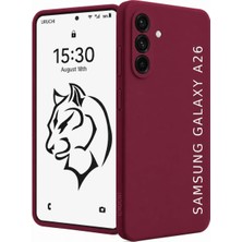 Vera Concept Store Samsung A26 ile Uyumlu Kılıf, Içi Kadife Kaplamalı Ince Sıvı Silikon Kapalı Kamera Tam Koruma Yumuşak Silikon Kapak, Bordo