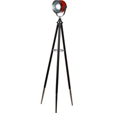 Vera Concept Store Ahşap Üç Ayaklı Far Model Lambader Kırmızı(Ayaklar Siyah)