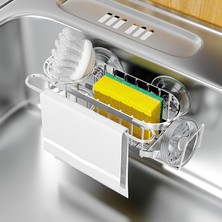 Vera Concept Store Lavaboda Mutfak Lavabo Caddy Sünger Tutucu, Paslanmaz Çelik Evye Düzenleyici, Fırça Tutucu, Bulaşık Bezi Askısı, 2 Kurulum Yollu Lavabo Durdurucu Tutu