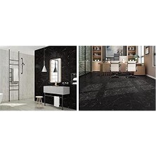 Vera Concept Store 60-30 cm Siyah Mermer Desen Yapışkanlı Zemin Yer Duvar Döşeme Panel