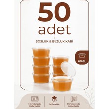 Vera Concept Store 50 Adet 60 ml Sızdırmaz Mini Saklama Kabı Sosluk Buzluk Kabı MIT1365
