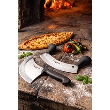 Vera Concept Store Silver Serisi 2 Li Mutfak Bıçağı Börek Pizza Bıçağı Pide Salata Kıyma Mutfak Bıçak Siyah Sap (MFT-460)