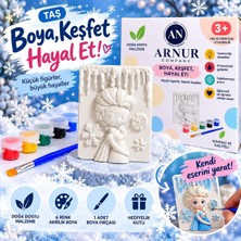 Vera Concept Store Arnur Kış Perisi Taş Boyama Seti | Boyama Kiti | 6 Renk Akrilik Boya + Fırça + Rehber | Çocuk Hobi ve Aktivite Seti