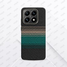 Vera Concept Store Xiaomi 15T ile Uyumlu Kamera Çıkıntılı Magsafe Wireless Şarj Özellikli Karbon Fiber Tasarımlı Armor Kevlar Kılıf (Gri, Xiaomi 15T)
