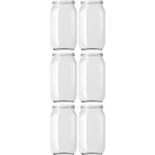 Vera Concept Store 6 Adet 1000 ml Metal Beyaz Konserve Kapaklı Şeffaf Paşabahçe Menemen Turşuluk Cam Kavanoz