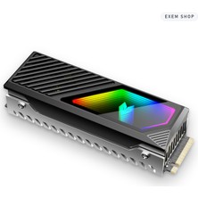 Exem Shop Fanlı ARGB M.2 SSD Soğutucu NVMe Heatsink 5V 3 Pin Aktif Soğutma Siyah