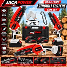 Jackpower 21V 3AH Super Seri Çift Akülü 15 cm Pala Dal Budama Bıçkı Makinası Yağ Pompalı Seri Kullanım