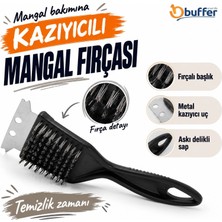Dolozena Dayanıklı Ergonomik Mangal Temizlik Fırçası Paslanmaz Çelik Kıllarla