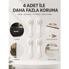 4'lü Çocuk Güvenlik Dolap ve Çekmece Kilidi