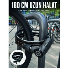 Motosiklet, Bisiklet ve Elektrikli Scooter Için Ağır Hizmet Tipi Çelik Halat Kilidi