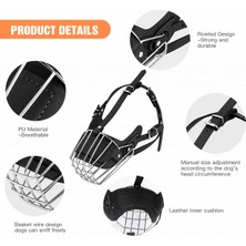 Dolozena Orta Irk Metal Deri Köpek Ağızlığı 28 cm Siyah