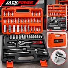 Jackpower Germany Cr-V Max 1/4 Cırcırlı Lokma Anahtar Takımı Bits Uç Seti 53 Parça Tam Set