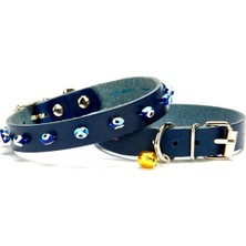 AvantajAl Nazar Boncuklu Kedi ve Küçük Irk Köpek Tasması 1,0X19 cm Mavi Small