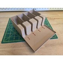 Dolozena 3D Baskı Çatal Kaşık Bıçak Organizeri Çekmece Içi Kaşıklık Düzenleyici Sıralı Yuvalı Bej