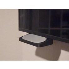 Dolozena 3D Baskı Tv Altı Medya Oynatıcı Rafı Ayak Deliğine Monte Küçük Cihaz Standı Modem ve Streamer Rafı Siyah