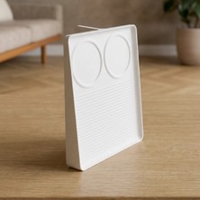 Dolozena 3D Baskı Koltuk Minderi Arası Sehpa Tepsisi Bardak ve Kumanda Yuvalı Kanepe Tepsisi Beyaz
