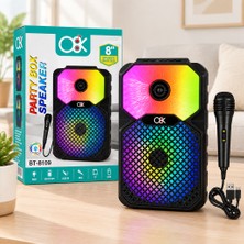 Dolozena 8 Inç Bluetooth Mikrofonlu Karaoke Hoparlör (Şarjlı, Rgb)
