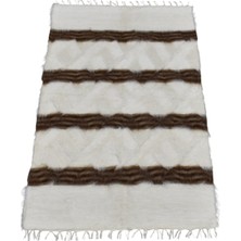 Zehra Abla Halı Yeni El Dokuma Eşsiz Yün Tiftik Siirt Battaniyesi Kilim 7597