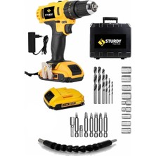 Sturdy    darbeli  PURPOSİVE MODEL Lion Çift Akülü  şarjlı 27 parça Setli  Matkap