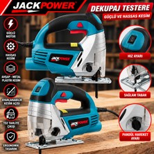 Jackpower Motor 6 Kademe Devirli Pandüllü Dekupaj Testere + 5 Bıçak 1700 Watt 65MM
