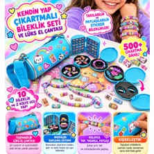 Belirtilmemiş Seri 3 Sticki Rolluxe Kendin Yap Çıkartmalı Bileklik Seti ve Lüks El Çantası