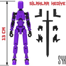 Robot 13 Dummy Mor Siyah, Tüm Eklemleri Hareketli Aksiyon Figürü Oyuncak